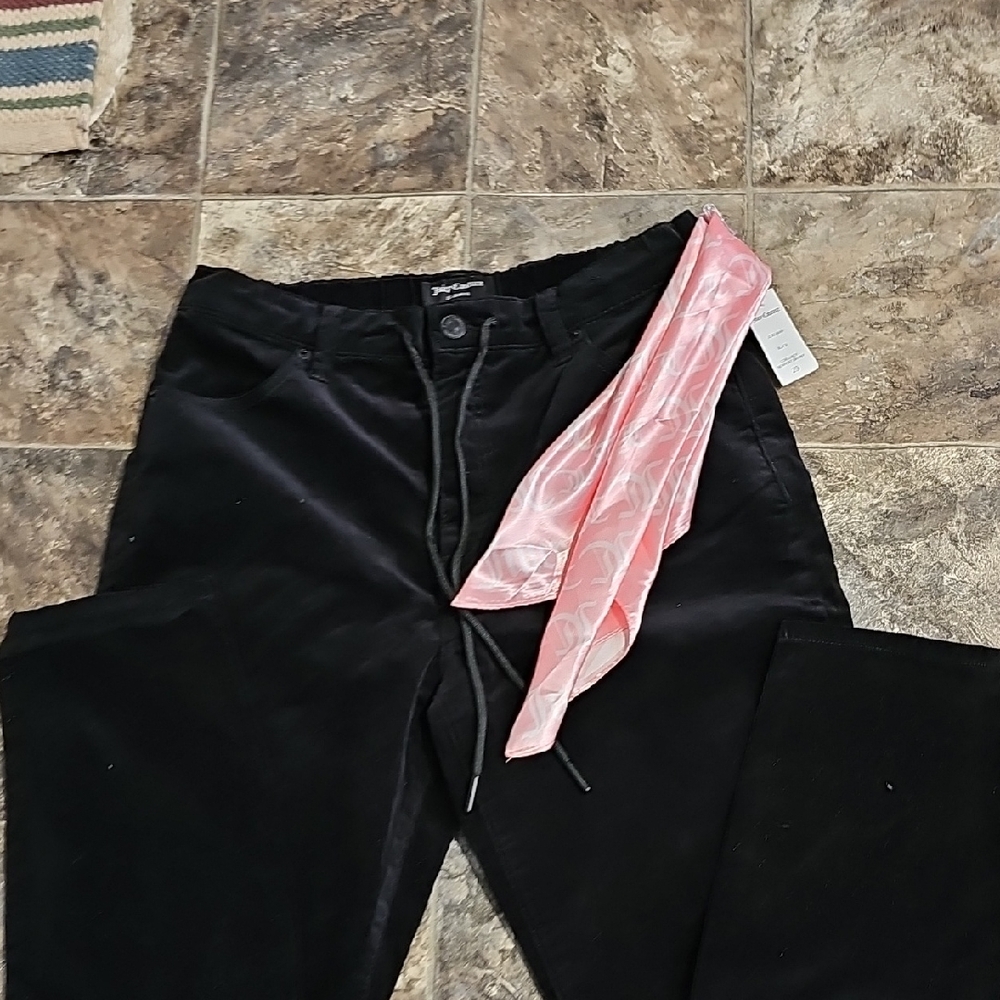 Juicy Couture Black Corduroy Pants with Pink Accent